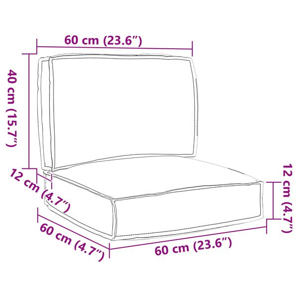 vidaXL Raklap párna készlet 2 pcs Antracit Oxford szövet