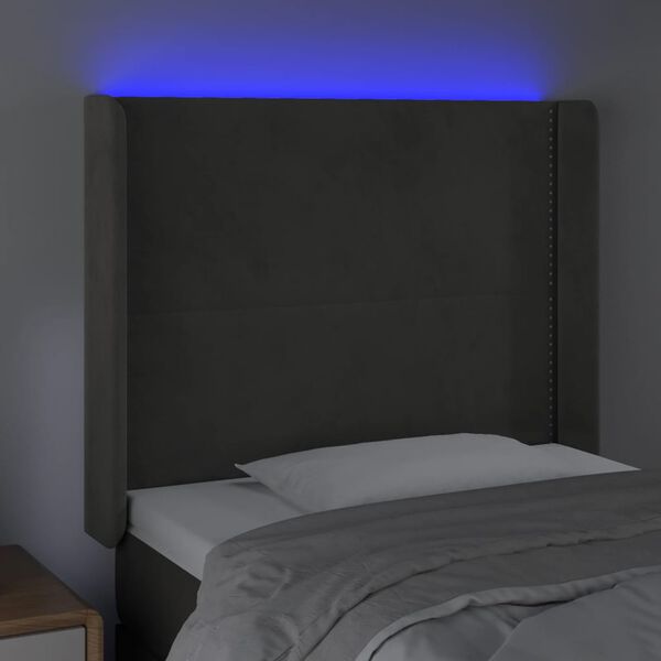 vidaXL s&ouml;t&eacute;tsz&uuml;rke b&aacute;rsony LED-es fejt&aacute;mla 103x16x118/128 cm