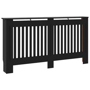 vidaXL fekete szerelt fa radi&aacute;torburkolat 152 x 19 x 81,5 cm
