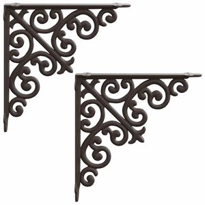 vidaXL Fal polc tart&oacute;k 2 db Antik Barna 9,5 x 9,5 x 3 cm Ac&eacute;l