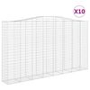 vidaXL 10 db &iacute;ves horganyzott vas gabion kos&aacute;r 400x50x220/240 cm