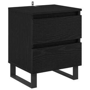 vidaXL &Eacute;jjeliszekr&eacute;ny Fekete t&ouml;lgy 40 x 35 x 50 cm Szerelt Fa