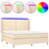 vidaXL kr&eacute;msz&iacute;nű sz&ouml;vet rug&oacute;s &eacute;s LED-es &aacute;gy matraccal 180 x 200 cm