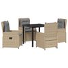 vidaXL Kert &eacute;tkező szett 5 pcs Beige &eacute;s Vil&aacute;gossz&uuml;rke polirattan