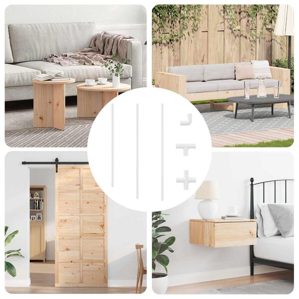 vidaXL PVC Cső 12 pcs Feh&eacute;r 12,2 x 1,8 x 500 mm Mterialpp &eacute;s PE