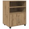 vidaXL k&eacute;zműves t&ouml;lgy sz&iacute;nű szerelt fa g&ouml;rgős szekr&eacute;ny 72x33x42,5 cm