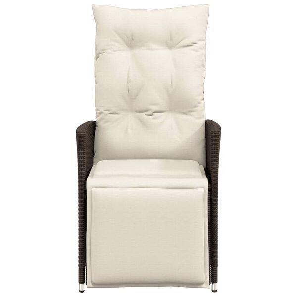 vidaXL 2 db barna polyrattan dönthető kerti szék párnákkal