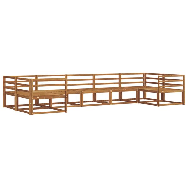 vidaXL K&uuml;lt&eacute;ri kanap&eacute; szett 7 pcs Term&eacute;szetes T&ouml;m&ouml;r Ak&aacute;cfa