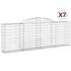 vidaXL 7 db &iacute;ves horganyzott vas gabion kos&aacute;r 300 x 30 x 100/120 cm