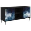 vidaXL TV szekr&eacute;ny RAALTE 102 x 33 x 51 cm Fekete T&ouml;lgy Szerelt Fa