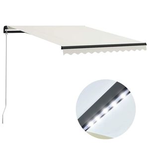 vidaXL kr&eacute;msz&iacute;nű k&eacute;zzel kih&uacute;zhat&oacute; LED-es napellenző 300 x 250 cm