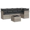 vidaXL 6 r&eacute;szes vil&aacute;gossz&uuml;rke polyrattan kerti &uuml;lőgarnit&uacute;ra p&aacute;rn&aacute;kkal