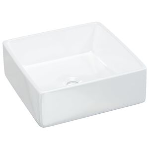 vidaXL feh&eacute;r n&eacute;gyzet alak&uacute; ker&aacute;mia mosd&oacute;kagyl&oacute; 37x37x13 cm