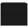 vidaXL fekete falra szerelhető éjjeliszekrény LED-világítással