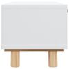 vidaXL fehér szerelt fa és tömör fenyőfa dohányzóasztal 80x40x30 cm