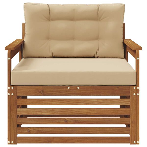 vidaXL K&uuml;lt&eacute;ri kanap&eacute; szett T&ouml;m&ouml;r ak&aacute;cfa &eacute;s poli&eacute;szter Term&eacute;szetes