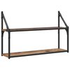 vidaXL Falpolc Falra szerelhető Antik fa 80 x 21 x 51 cm f&eacute;m PB