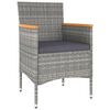 vidaXL 5 részes szürke polyrattan/tömör akácfa kerti étkezőgarnitúra