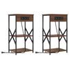 vidaXL &Eacute;jjeliszekr&eacute;ny 2 db Barna T&ouml;lgy 41 x 31 x 76 cm Szerelt Fa