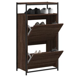 vidaXL barna t&ouml;lgysz&iacute;nű szerelt fa cipősszekr&eacute;ny 60x34x112 cm