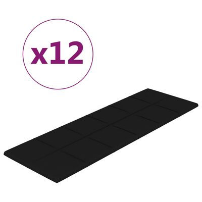 vidaXL 12 db fekete szövet fali panel 90x30 cm 3,24 m²