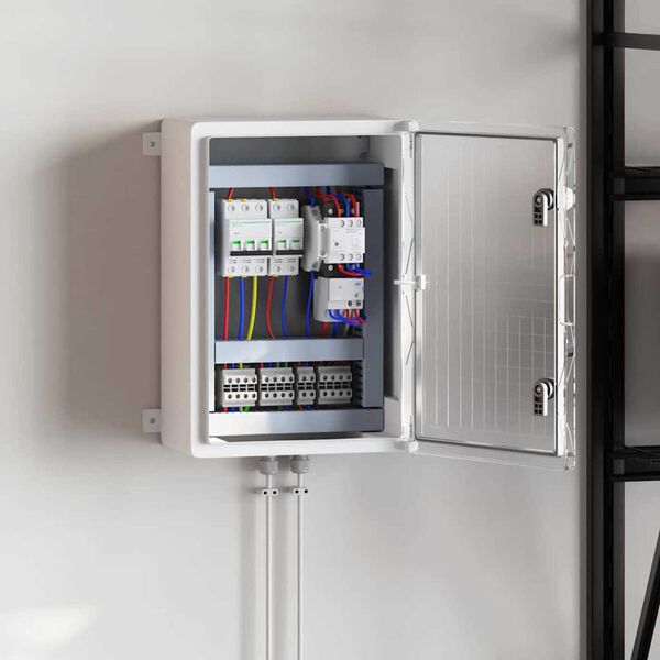 vidaXL Vez&eacute;rlőszekr&eacute;ny Sz&uuml;rke 35 x 19,5 x 50 cm ABS Műanyag