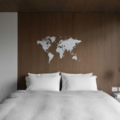 MiMi Innovations Luxury fehér világtérkép fali dekoráció 130 x 78 cm