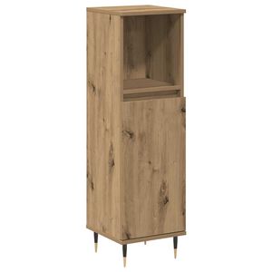 vidaXL k&eacute;zműves t&ouml;lgy sz&iacute;nű szerelt fa f&uuml;rdőszobaszekr&eacute;ny 30x30x100 cm
