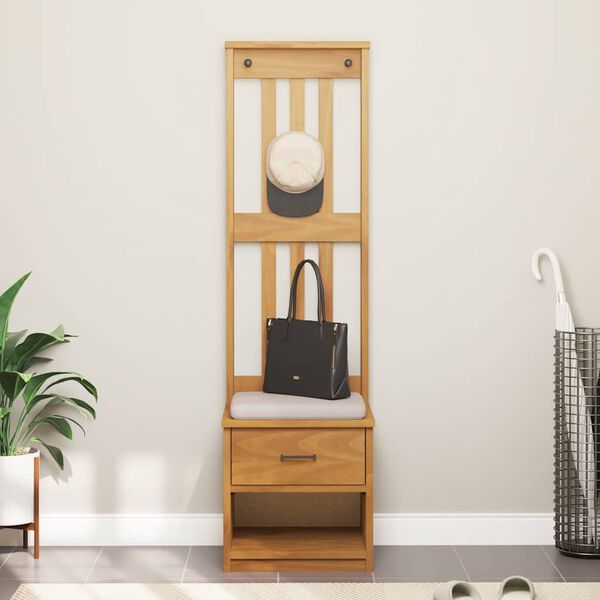 vidaXL SANDNES tömör fenyőfa előszobafa 45x40x159,5 cm