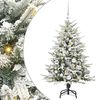 vidaXL Műfenyő vil&aacute;g&iacute;t&aacute;ssal &eacute;s g&ouml;mbk&eacute;szlettel Z&ouml;ld 120 cm PVC &eacute;s PE