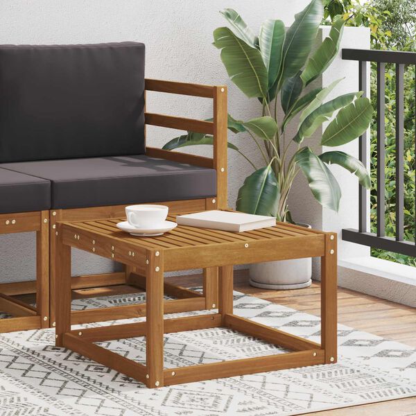 vidaXL K&uuml;lt&eacute;ri Asztal T&ouml;m&ouml;r Ak&aacute;cfa Term&eacute;szetes 59 x 59 x 37 cm