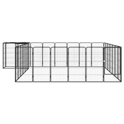 vidaXL 30-paneles fekete porszórt acél kutyakennel 50 x 100 cm