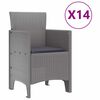 vidaXL Kert étkező szett 15 pcs Világosszürke Polt rattan