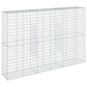 vidaXL horganyzott vas gabion kos&aacute;r fed&eacute;llel 300 x 50 x 200 cm