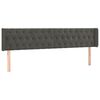 vidaXL sötétszürke bársony szárnyas fejtámla 203x16x78/88 cm