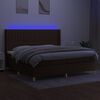vidaXL barna sz&ouml;vet rug&oacute;s &eacute;s LED-es &aacute;gy matraccal 200x200 cm