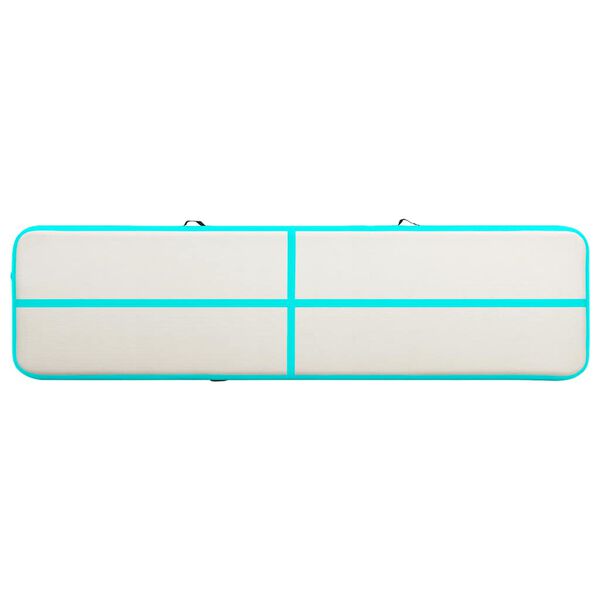 vidaXL z&ouml;ld PVC felf&uacute;jhat&oacute; tornamatrac pump&aacute;val 600 x 100 x 15 cm