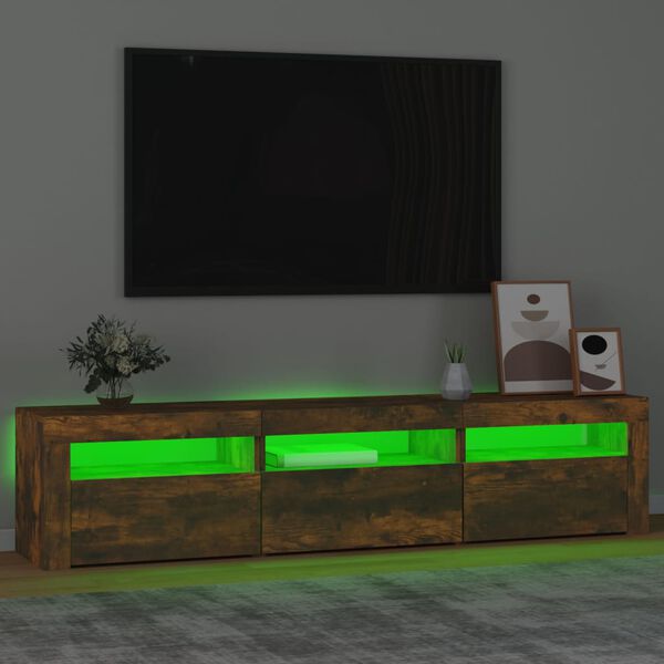 vidaXL füstös tölgy színű TV-szekrény LED-világítással 180x35x40 cm