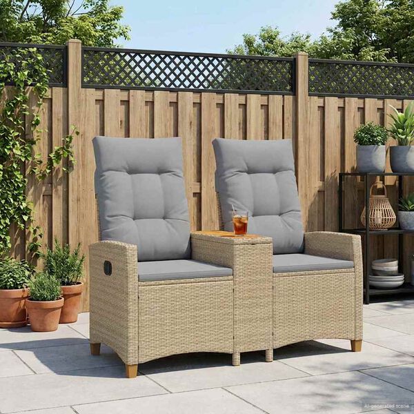 vidaXL D&ouml;nthető pad asztallal Beige &eacute;s Vil&aacute;gossz&uuml;rke 126 x 65 x 112 cm