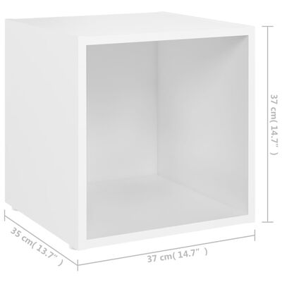 vidaXL 4 db fehér forgácslap TV-szekrény 37 x 35 x 37 cm