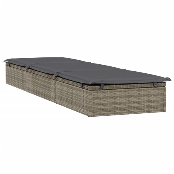 vidaXL 1 db sz&uuml;rke polyrattan napoz&oacute;&aacute;gy p&aacute;rn&aacute;val 201 x 55 x 62 cm