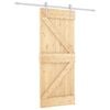 vidaXL Cs&uacute;sz&oacute; ajt&oacute; Term&eacute;szetes &eacute;s Feh&eacute;r 85 x 210 cm Szil&aacute;rd Fenyőfa