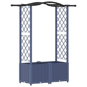 vidaXL Magas&iacute;tott &Aacute;gy Trellis-szel &eacute;s Tetővel Sz&uuml;rke 125 x 40 x 138 cm