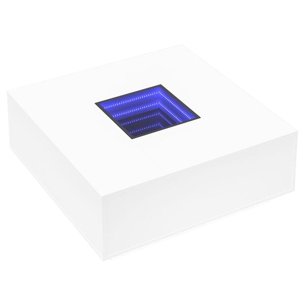 vidaXL fehér végtelen hatású LED-es dohányzóasztal 100 x 100 x 40 cm