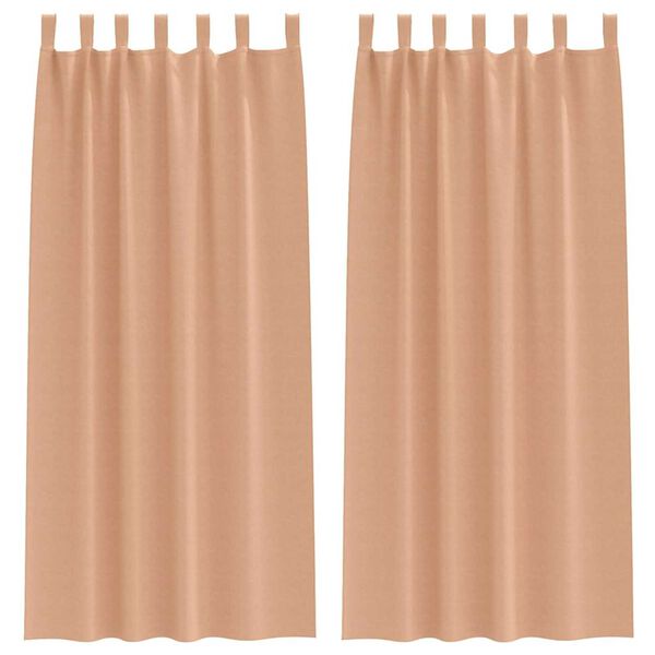 vidaXL Fekete F&uuml;gg&ouml;ny Gyűrűkkel 2 pcs Vil&aacute;gos Barna 260 x 140 cm