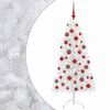 vidaXL Műkar&aacute;csonyfa g&ouml;mbbel 150 cm 150 LED Meleg feh&eacute;r PVC &eacute;s f&eacute;m