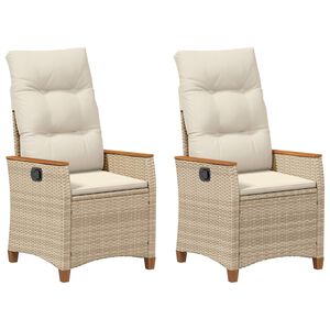 vidaXL Fekvő Kerti Sz&eacute;k Beige &eacute;s kr&eacute;m 64 x 57,5 x 112 cm polirattan
