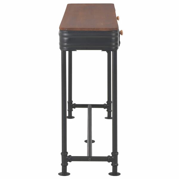 vidaXL k&eacute;tfi&oacute;kos t&ouml;m&ouml;r fenyőfa t&aacute;lal&oacute;asztal 120 x 30 x 75 cm