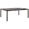 vidaXL barna &uuml;veglapos kerti asztal 200 x 150 x 75 cm