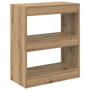 vidaXL K&ouml;nyvespolc 2 szintes 60 x 30 x 72 cm Szerelt Fa Artisan t&ouml;lgy